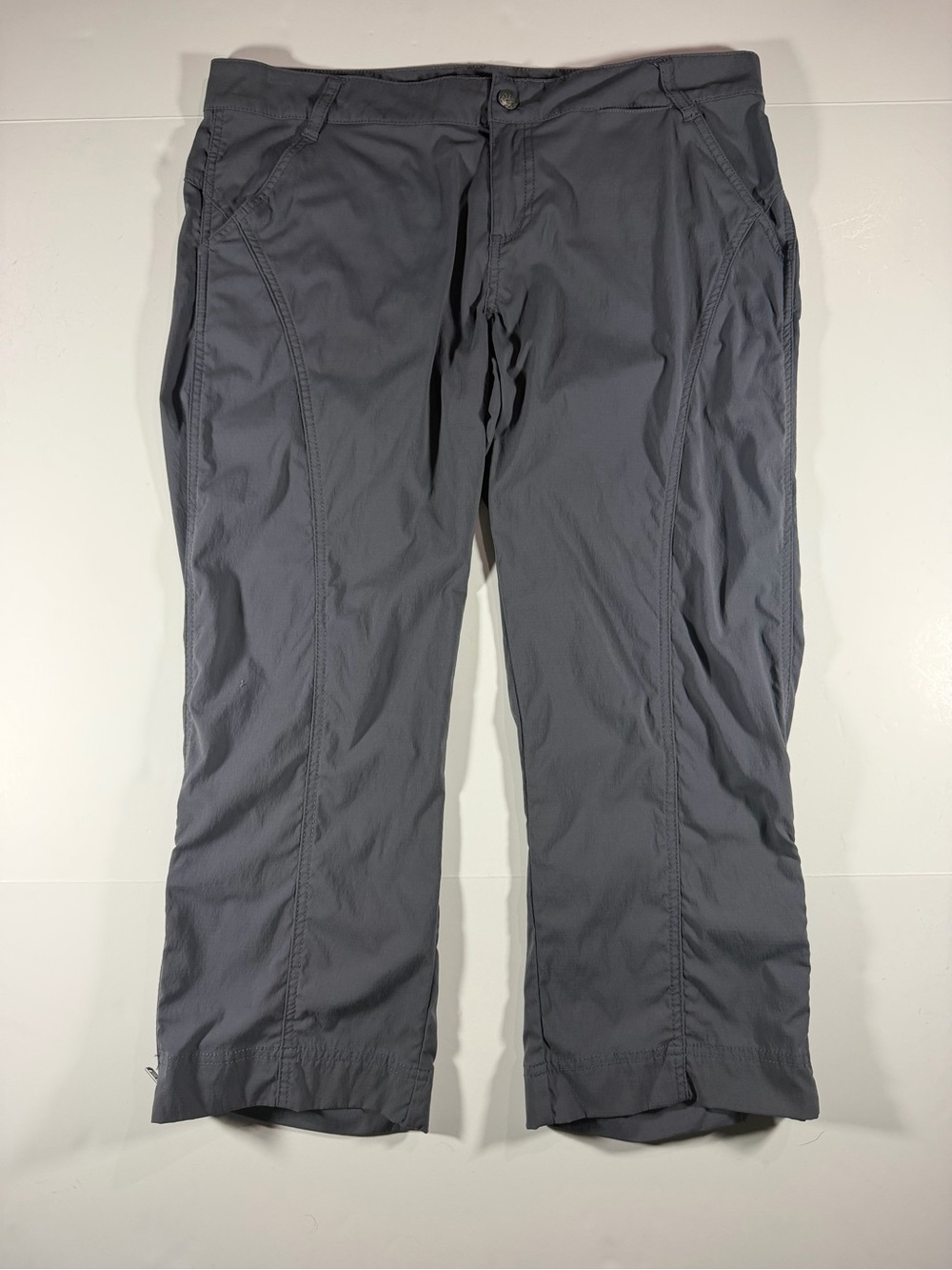 Prana Women's Gray Outdoor Pants - Pockets and Ankle Zippers - Size 14